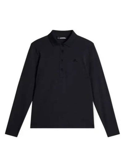 Flor Logo Polo Long Sleeve T-Shirt Black - J.LINDEBERG - BALAAN 2