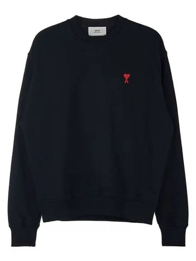 Small Heart Logo Sweatshirt Black - AMI - BALAAN 2