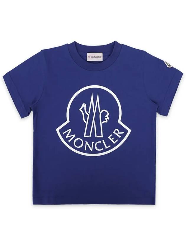 Kids Lettering Logo Patch Short Sleeve Blue 8C00005 83907 758 8 10A - MONCLER - BALAAN 3