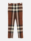 Women's Check Wool Tailored Straight Pants Brown - BURBERRY - BALAAN 3