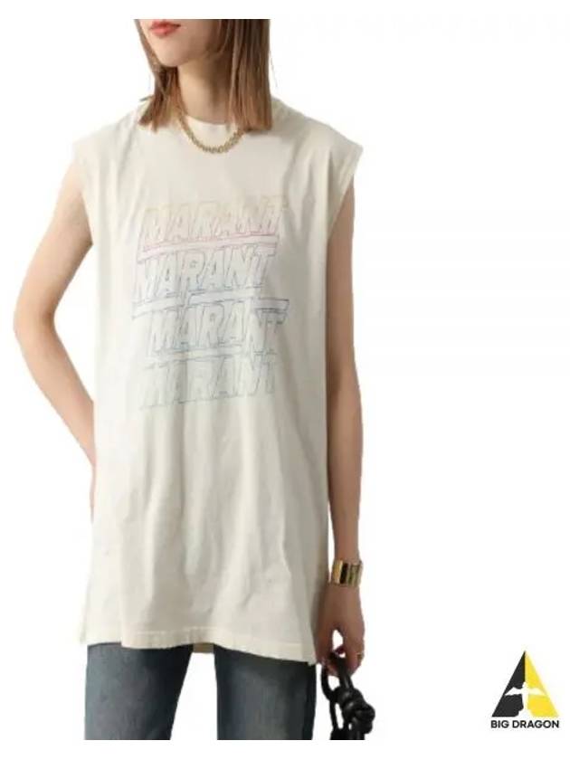 Yvan Logo Cotton Sleeveless Ecru - ISABEL MARANT - BALAAN 2