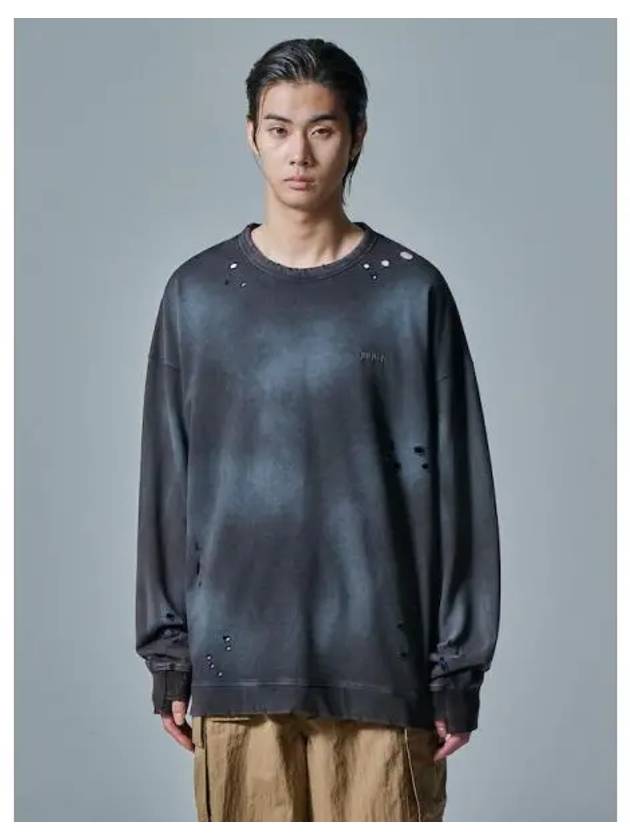 Damaged vintage stitch spray dyeing long sleeve black domestic product GM0024072407805 - JUUN.J - BALAAN 1