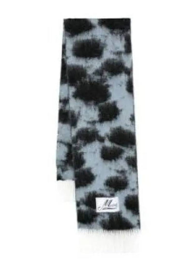 Leopard Print Brushed Muffler Blue Black - MARNI - BALAAN 2