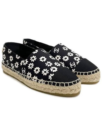 Chanel 22S Daisy Espadrille 38 Black White 5ET0101 - LOUIS VUITTON - BALAAN 1