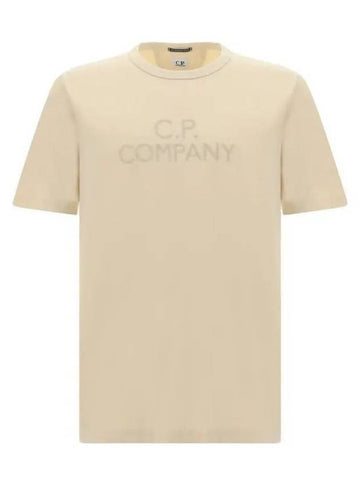 30/2 Mercerize Jersey Twist Short Sleeve T-Shirt Beige - CP COMPANY - BALAAN 1