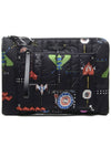 Print Nylon Clutch Bag Black - VALENTINO - BALAAN 1