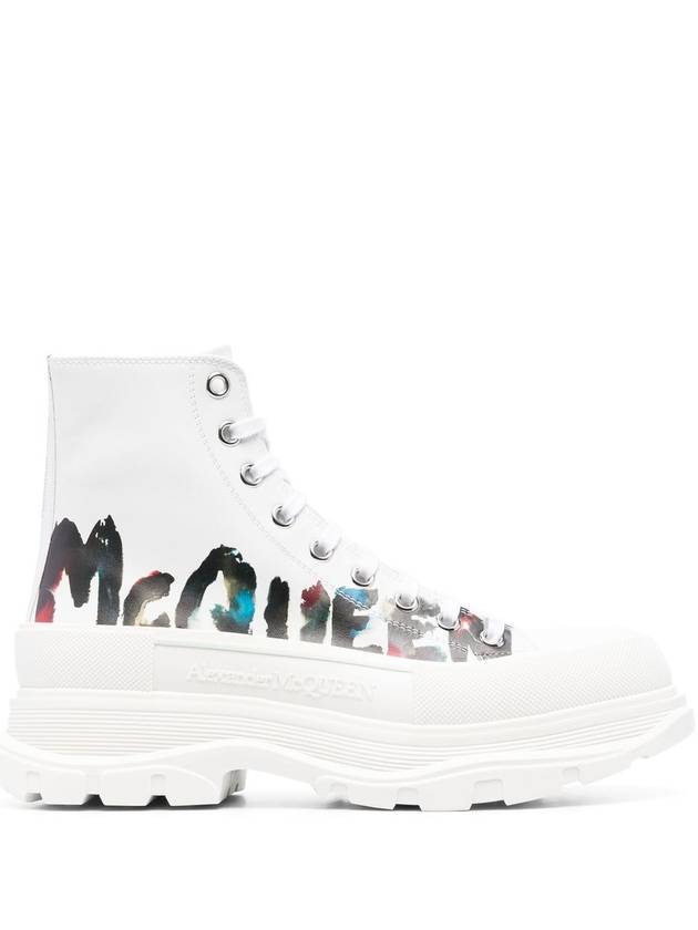 Graffiti Logo Tread Slick Walker Boots White - ALEXANDER MCQUEEN - BALAAN 2