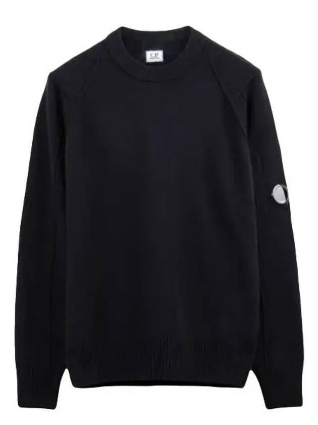 Lens Wappen Wool Blend Knit Top Black - CP COMPANY - BALAAN 2