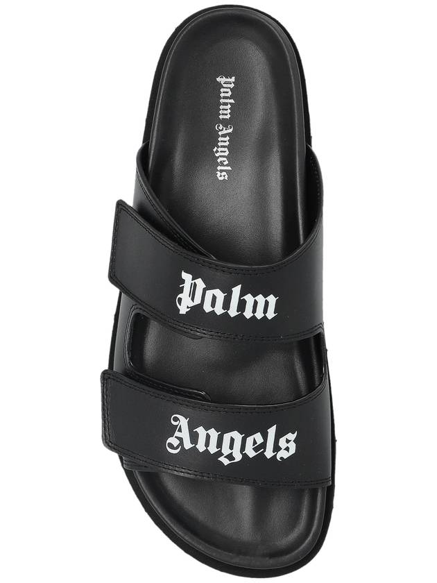 Palm Angels Leather Slides With Logo, Women's, Black - PALM ANGELS - BALAAN 6