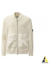 Cotton Mixed Bomber Cardigan White - CP COMPANY - BALAAN 2