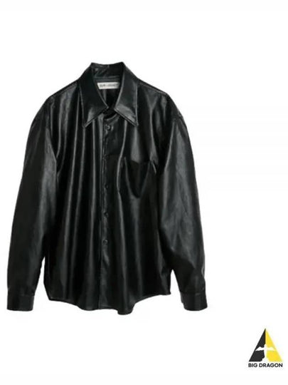 Cageian Leather Long Sleeve Shirt Black - OUR LEGACY - BALAAN 2