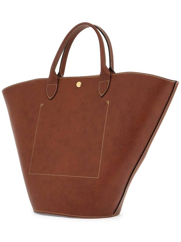 Epure XL Leather Tote Bag Brown - LONGCHAMP - BALAAN 3