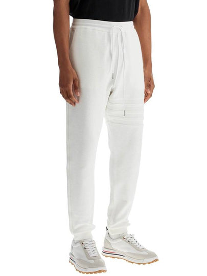 white cotton sweatpants with 4 stripes - THOM BROWNE - BALAAN 2