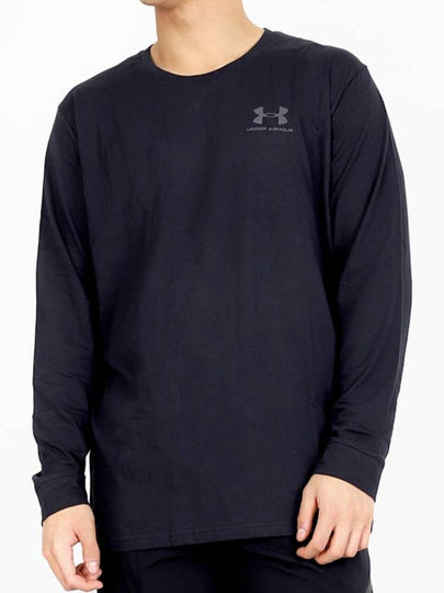 Sports Style Left Chest Long Sleeve T-Shirt Black - UNDER ARMOUR - BALAAN 2