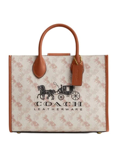 Ace 17 Horse And Carriage Tote Bag White Brown - COACH - BALAAN 1