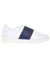 Open Rockstud Low Top Sneakers White Blue - VALENTINO - BALAAN.