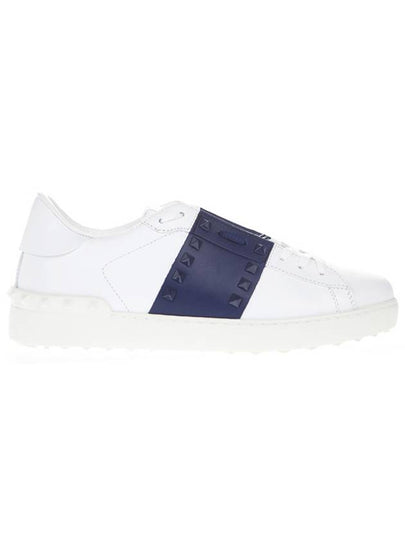 Open Rockstud Low Top Sneakers White Blue - VALENTINO - BALAAN 2