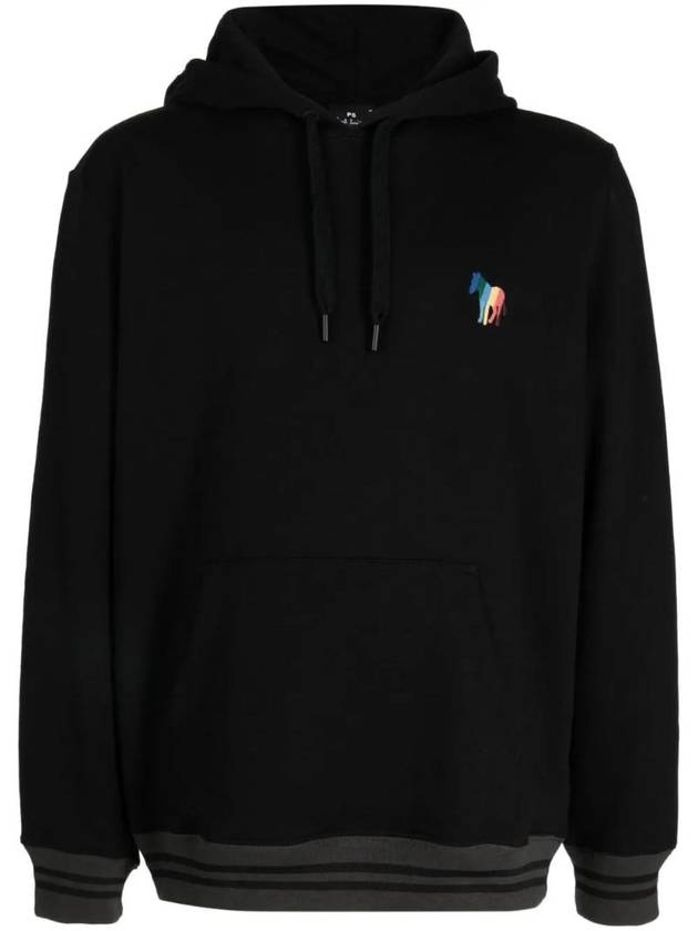 Zebra Motif Long Sleeve Hoodie Black - PAUL SMITH - BALAAN 1