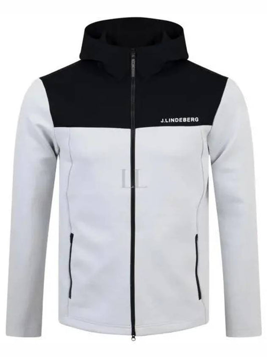 Men's Jeff Hoodie Light Grey Melange - J.LINDEBERG - BALAAN 2