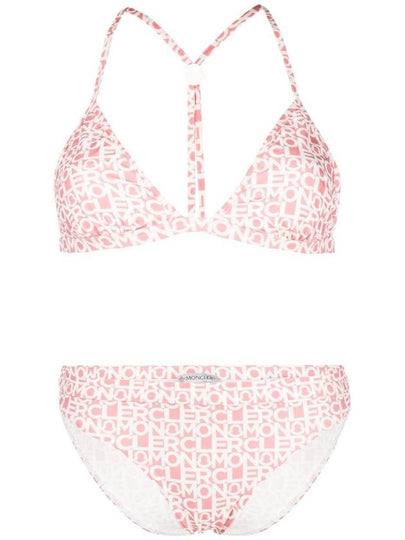 Women s Allover Logo Print Bikini Set Pink - MONCLER - BALAAN 2