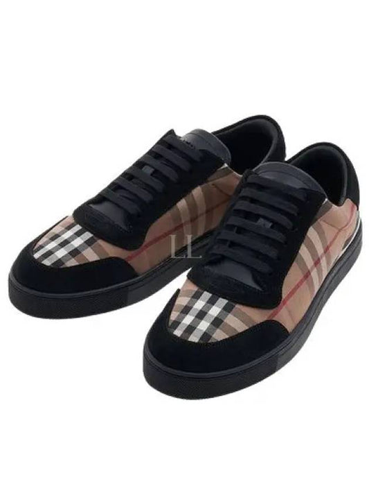 Vintage Check Cotton Suede Low Top Sneakers Brown - BURBERRY - BALAAN 2