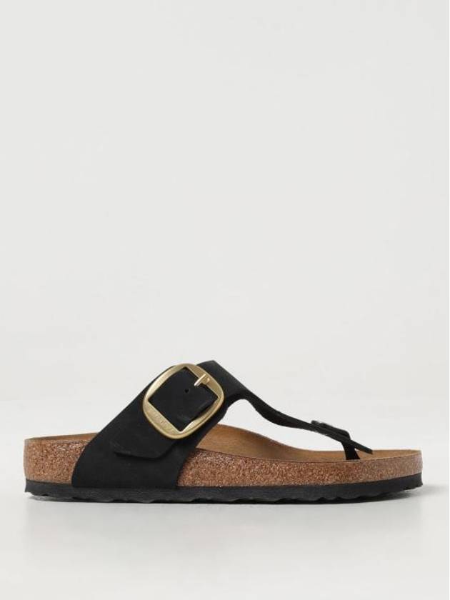 Gizeh Big Buckle Nubuck Leather Flip Flop Black - BIRKENSTOCK - BALAAN 2