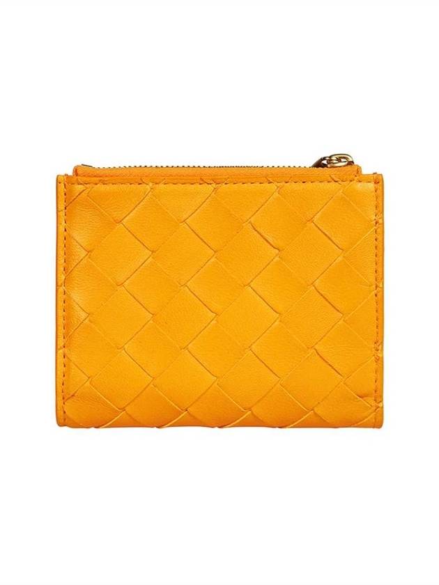 Intrecciato Zipper Small Half Wallet Tangerine - BOTTEGA VENETA - BALAAN 3