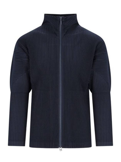 Pleated Full Zipper Cardigan Navy - ISSEY MIYAKE - BALAAN 2