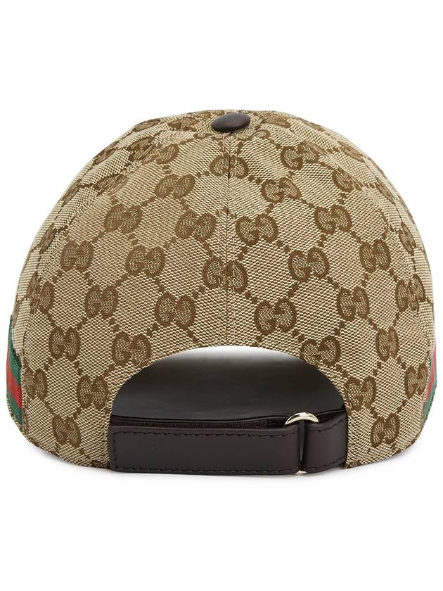 Original GG Web Supreme Canvas Baseball Ball Cap Beige Ebony - GUCCI - BALAAN 5