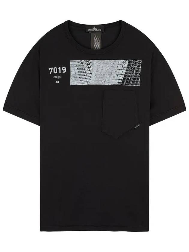 Shadow Project Geometric Printing Pocket Short Sleeve T-Shirt Black - STONE ISLAND - BALAAN 3