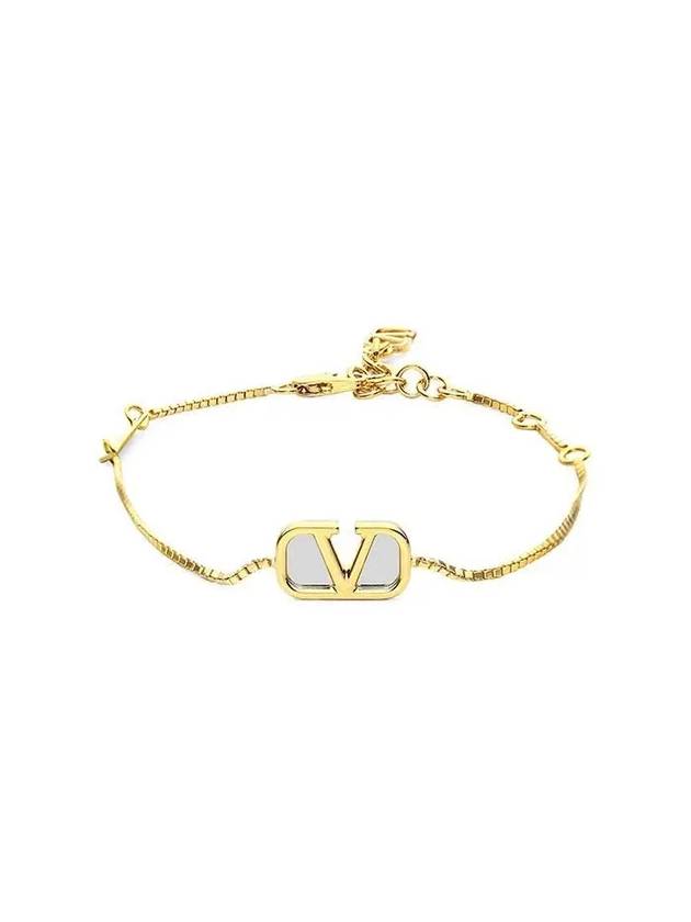 Valentino 3Y2J0Q67 MET Y44 J0Q67 Garavani V logo bracelet - RED VALENTINO - BALAAN 1