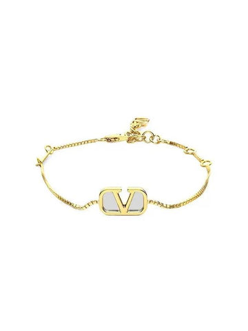 Valentino 3Y2J0Q67 MET Y44 J0Q67 Garavani V logo bracelet - RED VALENTINO - BALAAN 1