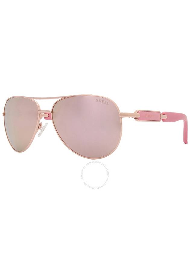 Guess Factory Brown Pink Mirror Pilot Ladies Sunglasses GU7295 28G 60 - GUESS - BALAAN 3