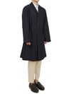 Cotton Blend Over Single Coat Navy - PRADA - BALAAN 4