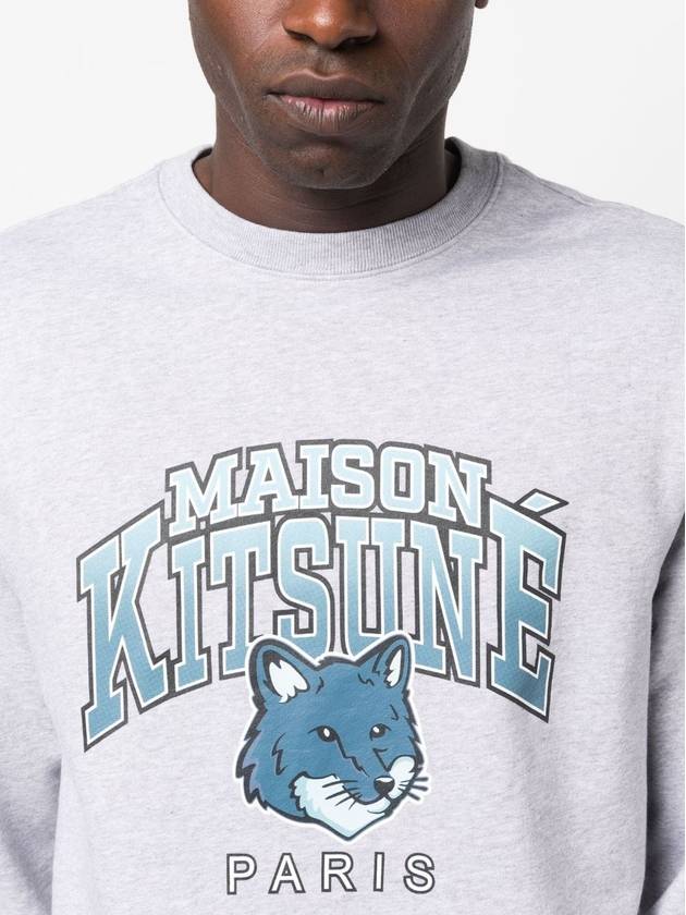 Campus Fox Regular Sweatshirt Light Grey Melange - MAISON KITSUNE - BALAAN 5