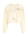 Logo Print Cropped Cotton Sweatshirt Light Yellow - SPORTY & RICH - BALAAN 2