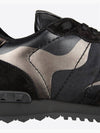 Camo Bronze Rockrunner Low Top Sneakers Black - VALENTINO - BALAAN.