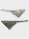 Triangle Logo Hair Clip Silver Black - PRADA - BALAAN 5