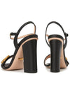 Women's GG Marmont Logo Sandals Heel Black - GUCCI - BALAAN.