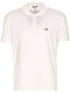 Men's Embroidered Logo Cotton Polo Shirt White - CP COMPANY - BALAAN 2