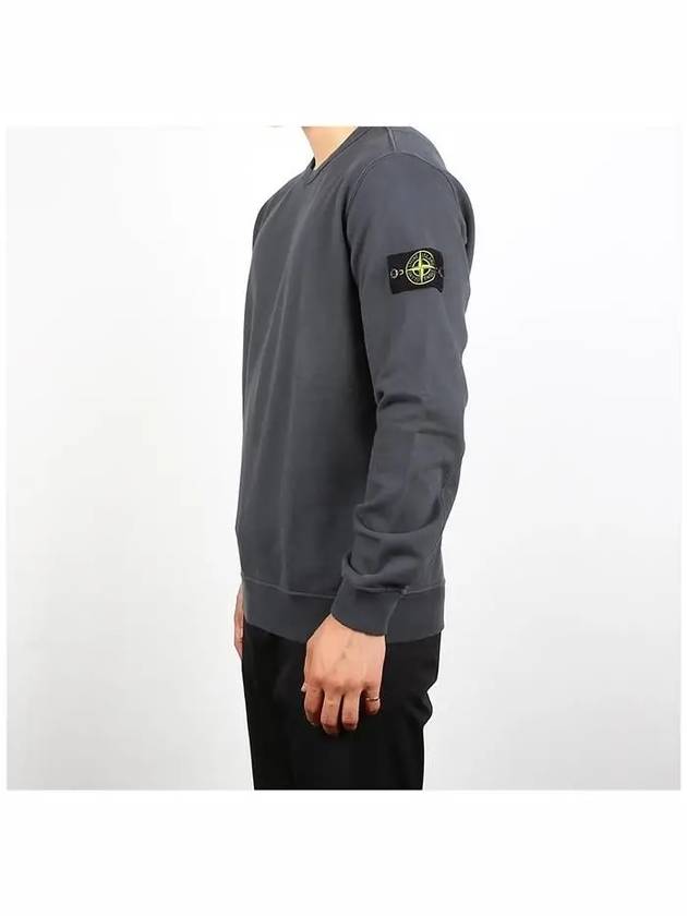 Brushed Cotton Fleece Garment Dyed Crewneck Sweatshirt Lead - STONE ISLAND - BALAAN 4