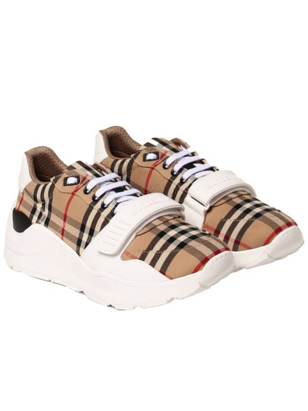 Vintage Check Suede Leather Sneakers Archive Beige - BURBERRY - BALAAN 4