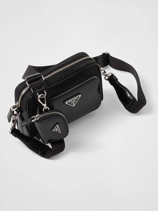 Re-Nylon Brushed Leather Shoulder Bag Black - PRADA - BALAAN 5