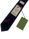 Web Bee Detail Silk Tie Navy - GUCCI - 6