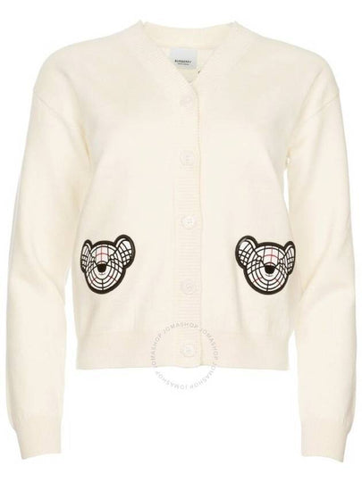 Kids Thomas Bear Knit Cardigan Ivory - BURBERRY - BALAAN 2