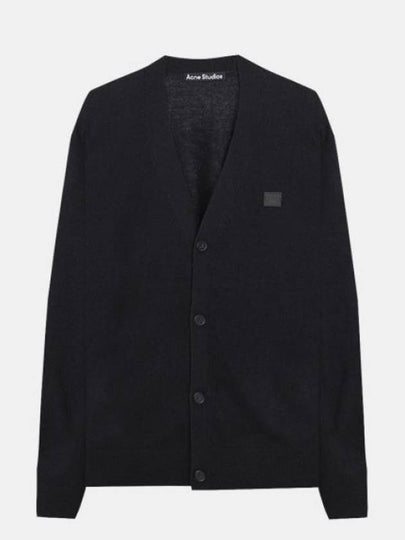 Keve Face Wool V-neck Cardigan Black - ACNE STUDIOS - BALAAN 2