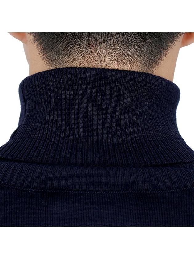 Heart Logo Wool Turtleneck Navy - AMI - BALAAN 9