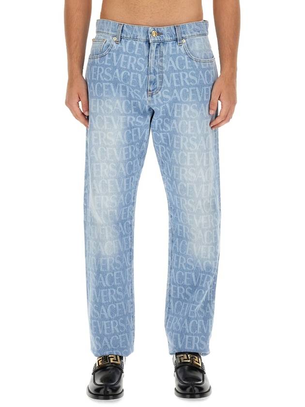 Denim Straight Pants 1007837 1A076611D380 Light Blue - VERSACE - BALAAN 2