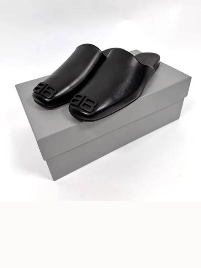 BB Logo Cozy Leather Slippers Black - BALENCIAGA - BALAAN 2