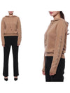 Women's Ananas Wool Cashmere Knit Hoodie Camel - MAX MARA - BALAAN 3